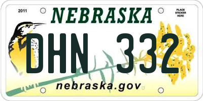 NE license plate DHN332