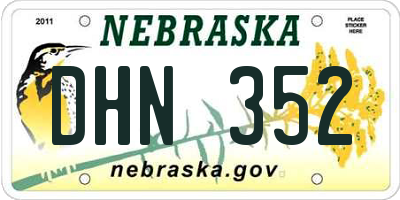 NE license plate DHN352