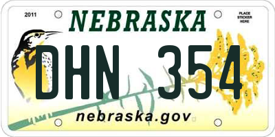 NE license plate DHN354