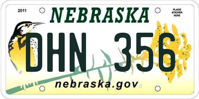 NE license plate DHN356