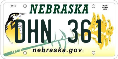 NE license plate DHN361