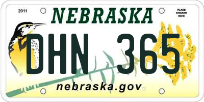NE license plate DHN365