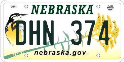NE license plate DHN374