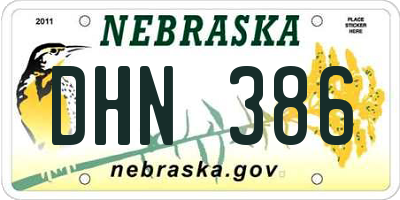 NE license plate DHN386