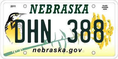 NE license plate DHN388