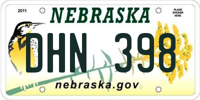 NE license plate DHN398