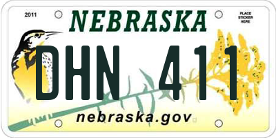 NE license plate DHN411