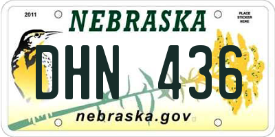 NE license plate DHN436