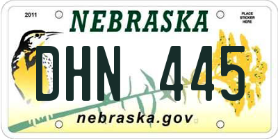 NE license plate DHN445