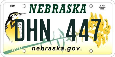 NE license plate DHN447