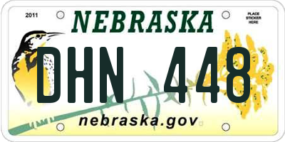 NE license plate DHN448