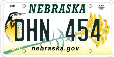 NE license plate DHN454