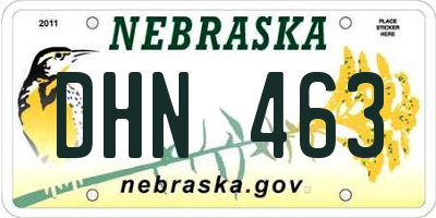 NE license plate DHN463