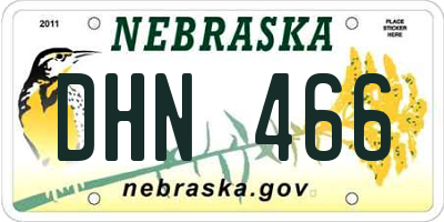 NE license plate DHN466