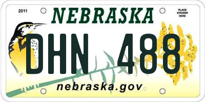 NE license plate DHN488