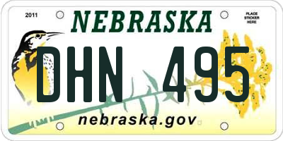 NE license plate DHN495