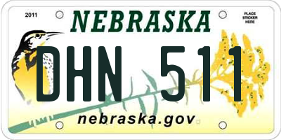 NE license plate DHN511