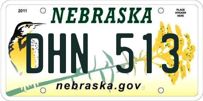 NE license plate DHN513