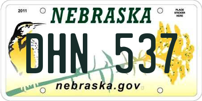 NE license plate DHN537