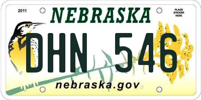 NE license plate DHN546