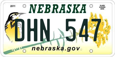 NE license plate DHN547