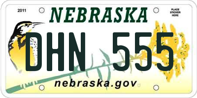NE license plate DHN555