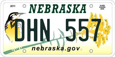 NE license plate DHN557