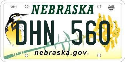 NE license plate DHN560