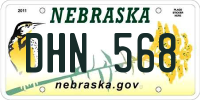 NE license plate DHN568