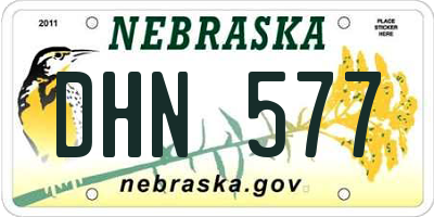 NE license plate DHN577