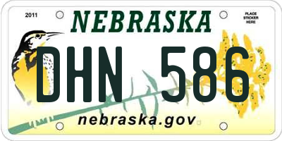 NE license plate DHN586