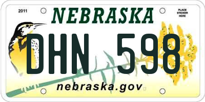 NE license plate DHN598