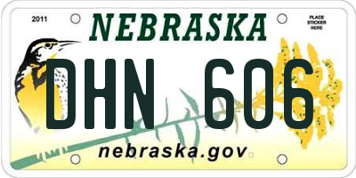 NE license plate DHN606