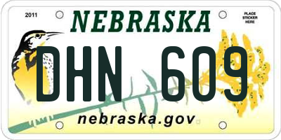 NE license plate DHN609