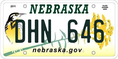 NE license plate DHN646