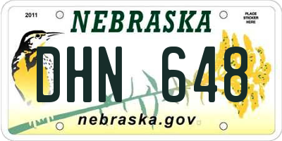 NE license plate DHN648