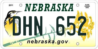 NE license plate DHN652
