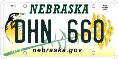 NE license plate DHN660