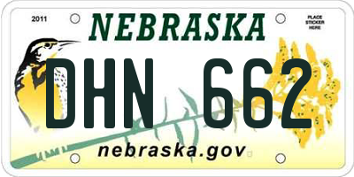 NE license plate DHN662
