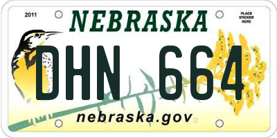 NE license plate DHN664