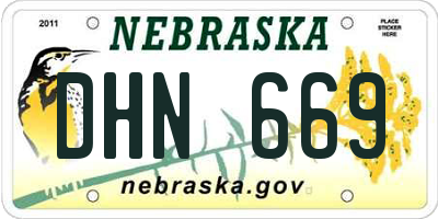NE license plate DHN669