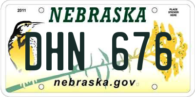 NE license plate DHN676