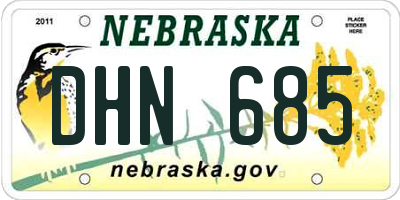 NE license plate DHN685