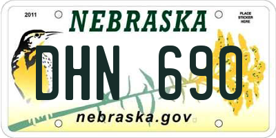 NE license plate DHN690