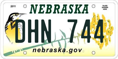 NE license plate DHN744