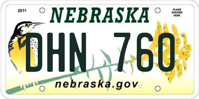 NE license plate DHN760