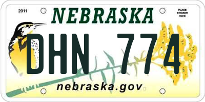NE license plate DHN774