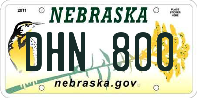 NE license plate DHN800