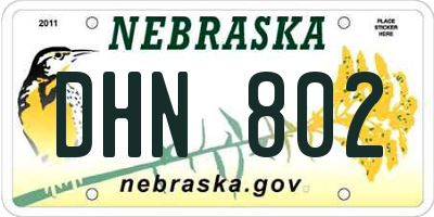 NE license plate DHN802