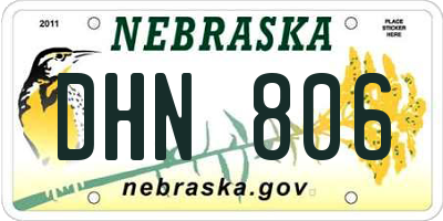 NE license plate DHN806